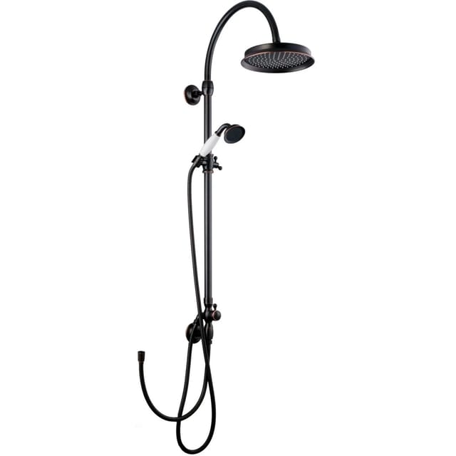 PaulGurkes schwarze Regendusche Retro Aufputz Duschsystem