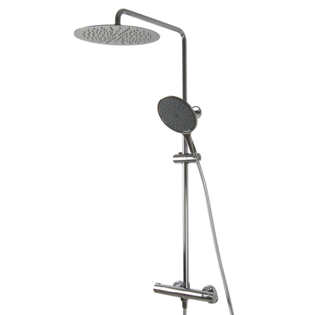 PaulGurkes Duschsystem Thermostat Aufputz 30cm Regendusche XXL Duschbrause