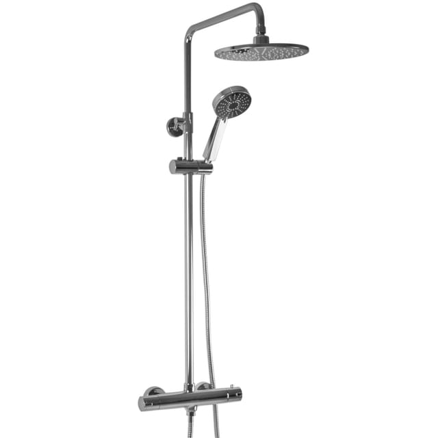 PaulGurkes Duschsystem mit Thermostat Aufputz Regendusche Set