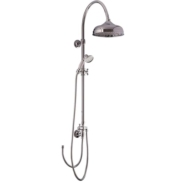 PaulGurkes Duschsystem 25cm Retro Aufputz Regendusche Antik Schwenkbar ohne Armatur