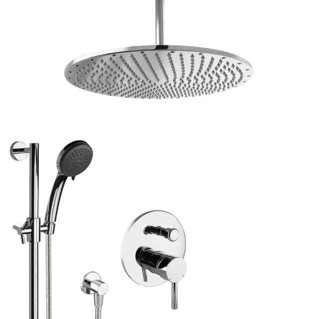 PaulGurkes Unterputz Dusche Set 40cm mit Duschstange