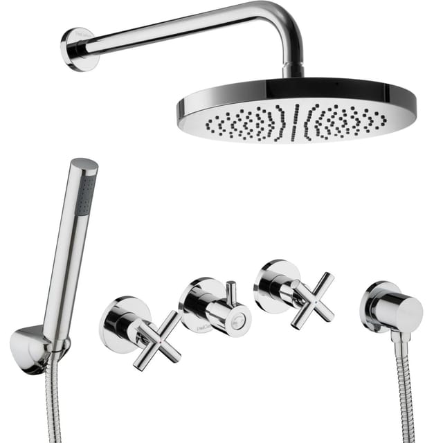 PaulGurkes Duschset Komplett Regendusche Kreuzgriff Unterputz Dusch Set