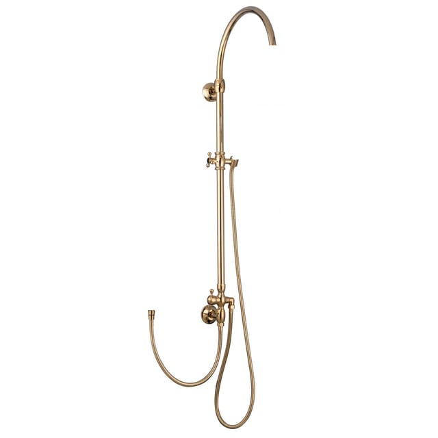 PaulGurkes Aufputz Dusche Set Gold Duschsystem Regendusche