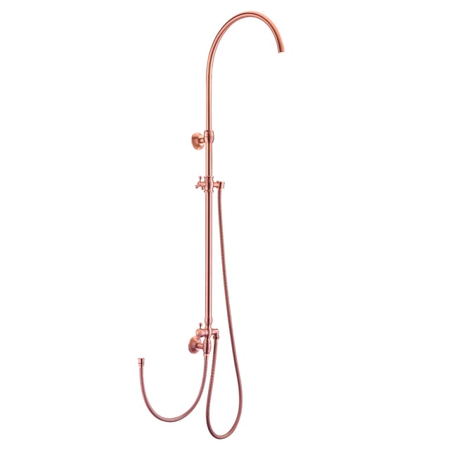 PaulGurkes Duschsystem Aufputz Retro Kupfer Nostalgie Rote Bronze Regendusche
