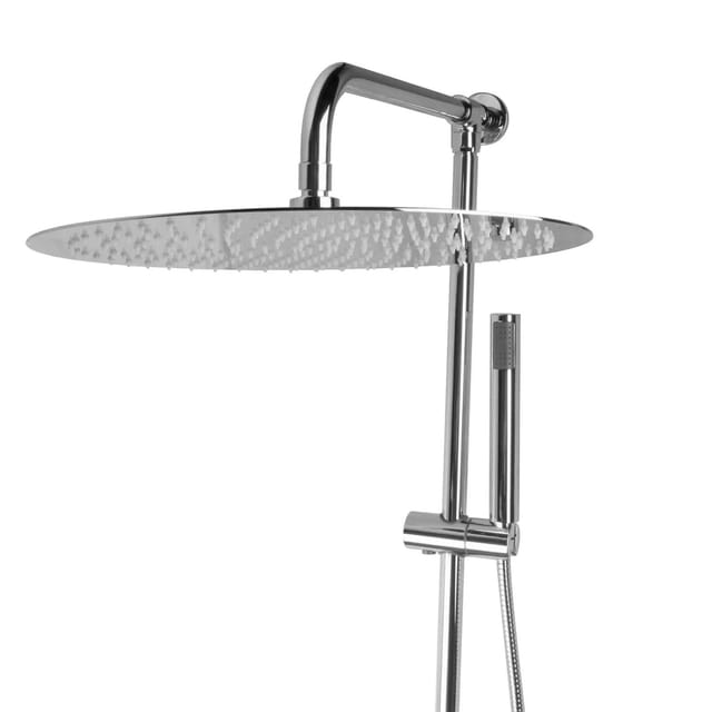 PaulGurkes Aufputz Set mit 40 cm Edelstahl Regendusche Brausegarnitur Duschsystem