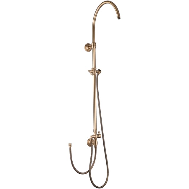 PaulGurkes Aufputz Duschsystem Bronze Nostalgie Messing ohne Kopfbrause Handbrause