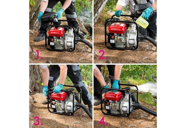 EBERTH Wasserpumpe 6,5PS mit 60.000l/h und 30m Förderhöhe, 3 Zoll Anschluss, 4-Takt-Motor