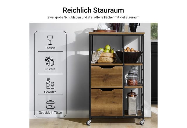 SoBuy Küchenwagen Servierwagen Rollwagen Barwagen Küchenregal FKW111-PF