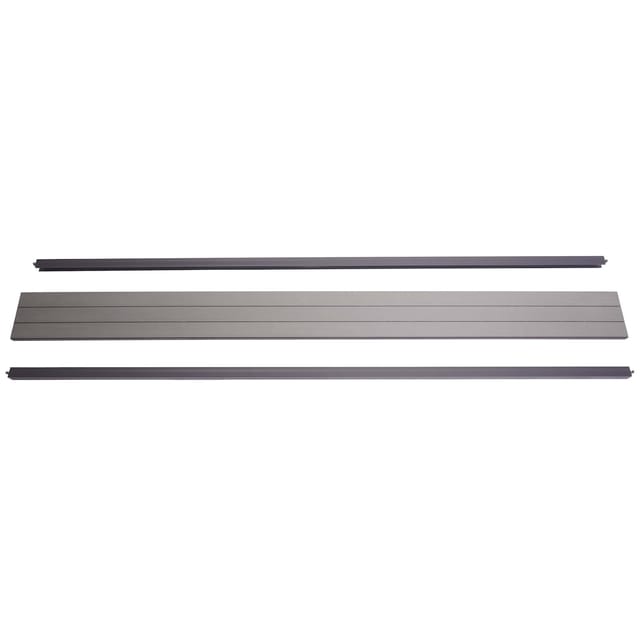 MCW Abschluss-Set für WPC-Sichtschutz Savoie Abschlussprofil Windschutz Alu-Pfosten 180cm Grau