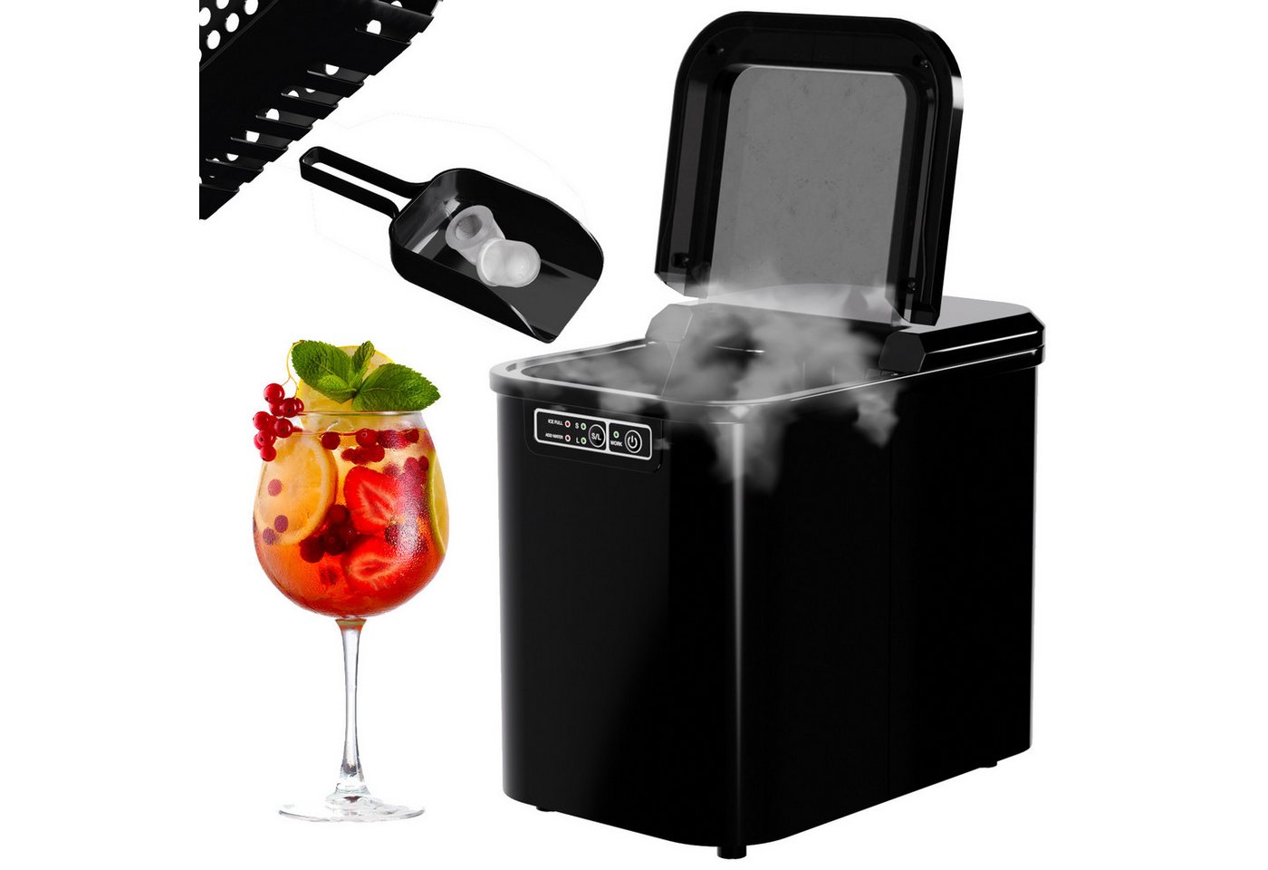 TroniTechnik Eiswürfelmaschine Ice Maker Eiswürfelbereiter Schwarz Kunststoff Bild 3