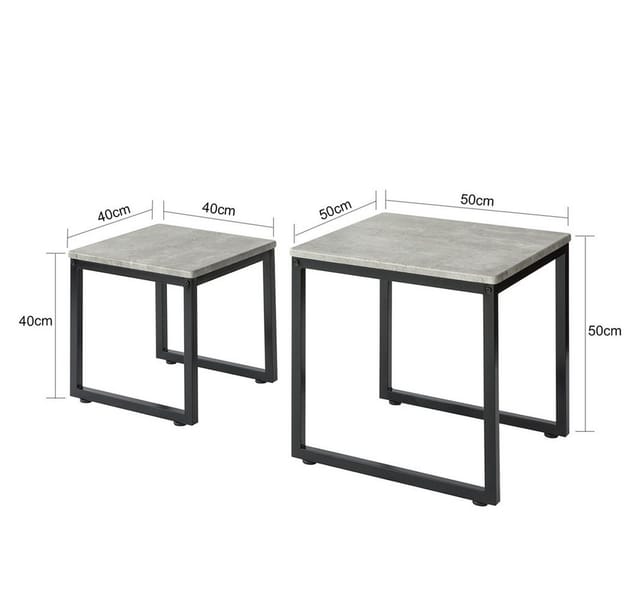 SoBuy 2er Set Couchtisch Beistelltisch Sofatisch Kaffeetisch Grau FBT42-HG