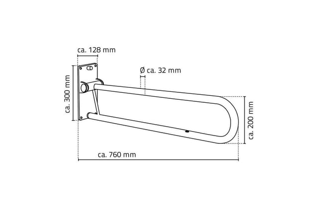 Ridder WC-Aufstehbügel Klappbar Lang