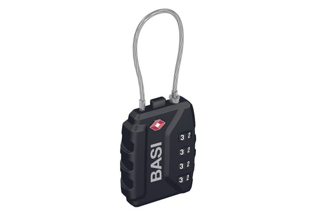 Basi - Kofferschloss - KS 625 TSA - Zinkdruckguss-Gehäuse - 37 mm - Schwarz - flexibles Stahlseil