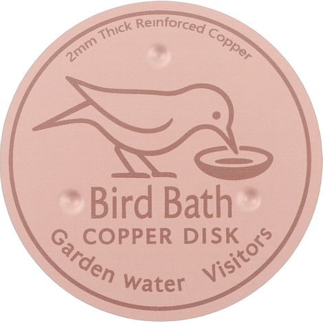 Kupferscheibe Für Vogeltränken, 99,99 % Reiner Wasserreiniger, 1 Mm Dick Mit Stabiler Dreipunktauflage Für Vogeltränken Im Freien, Ganzjährig Einsetzbar.