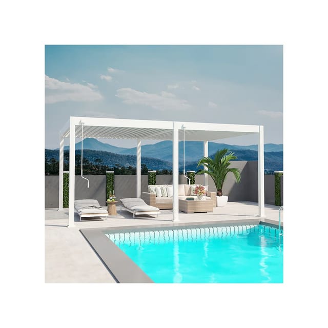 Weide Deluxe Aluminium Pavillon 3,6 x 5,3 M Weiß Pergola Freistehend