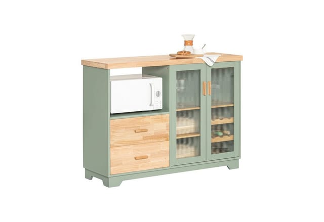 SoBuy Buffet Sideboard Küchenschrank Kommode Mikrowellenschrank FSB81-GR