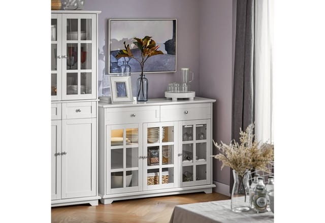 SoBuy Küchenschrank Kücheninsel Kommode Sideboard Buffet Weiß FSB77-W