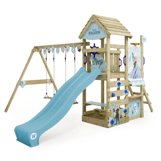 Wickey Spielturm Disney Adventure Klettergerüst mit Rutsche Pastellblau