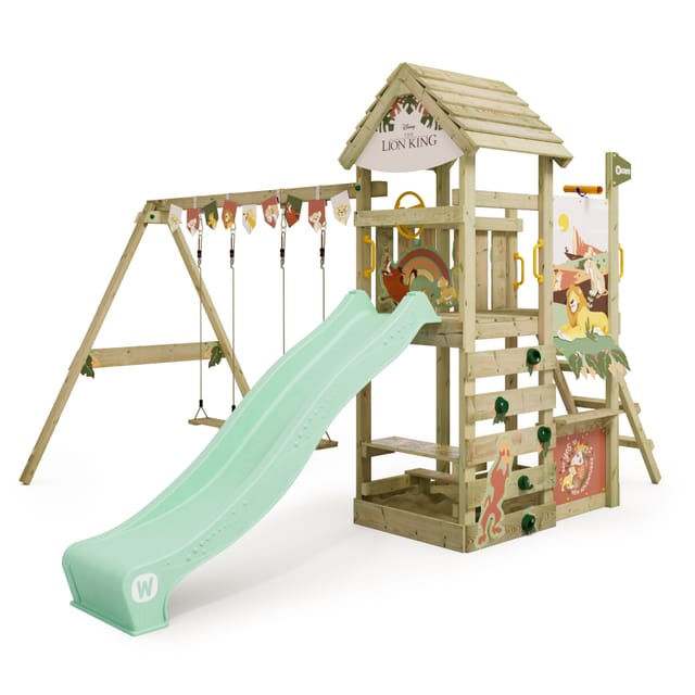 Wickey Spielturm Disney Adventure Klettergerüst mit Rutsche Pastellgrün