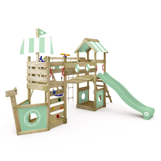 Wickey Spielturm StormFlyer mit Rutsche Pastellgrün