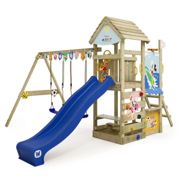 Wickey Spielturm Disney Adventure Klettergerüst mit Rutsche Blau