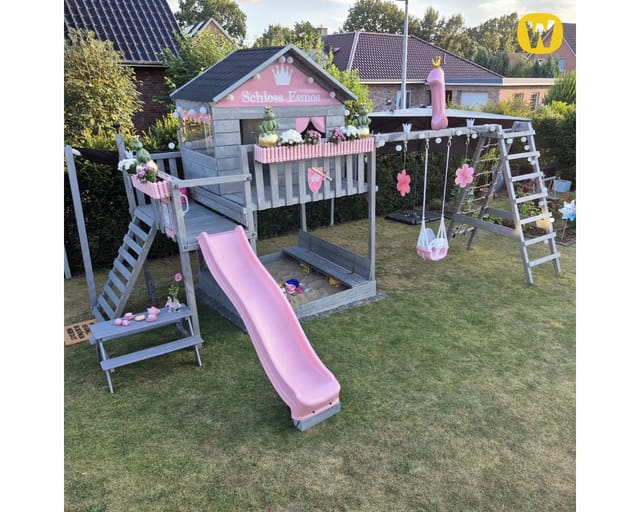 Wickey Spielturm Smart Ocean Klettergerüst mit Rutsche Pastellgrün