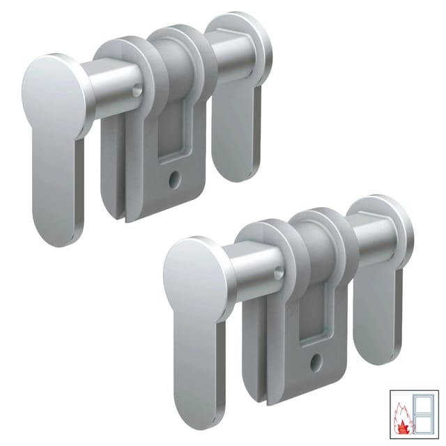 Basi - Universal-Blindzylinder - BZU 100 - Einstellbereich 84-150 mm - Matt vernickelt - Für FH Türen zugelassen - 2er Set