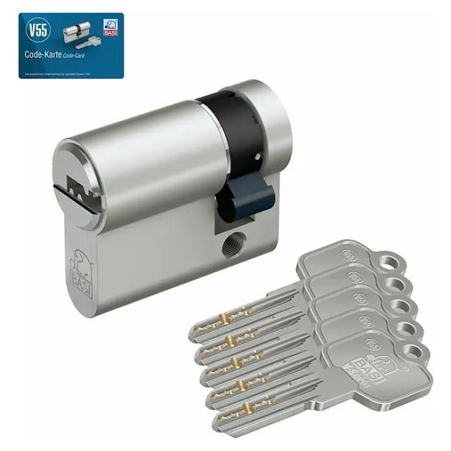 Basi - V55 - Profil-Halbzylinder - 10/30 mm - Verschiedenschließend