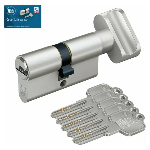 Basi - V55 - Profil-Knaufzylinder - K30/30 mm - Verschiedenschließend