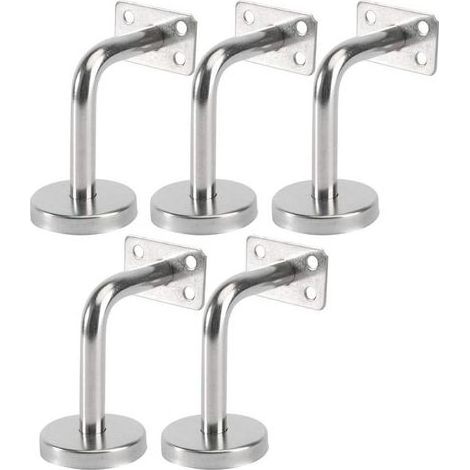 Set Mit 5 Edelstahl-handlaufhalterungen – Wandmontage Für Innen- Und Außentreppen – Abmessungen 6 X 8 X 5 Cm – Korrosionsbeständig Und Langlebig