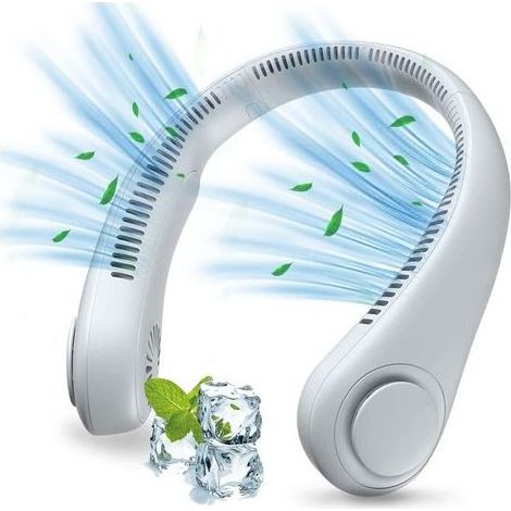Tragbarer Nackenventilator – 1200 Mah – 3 Geschwindigkeitsstufen – Leise (25 Db) – 360° Verstellbar – Ideal Für Büro, Reisen Und Sport