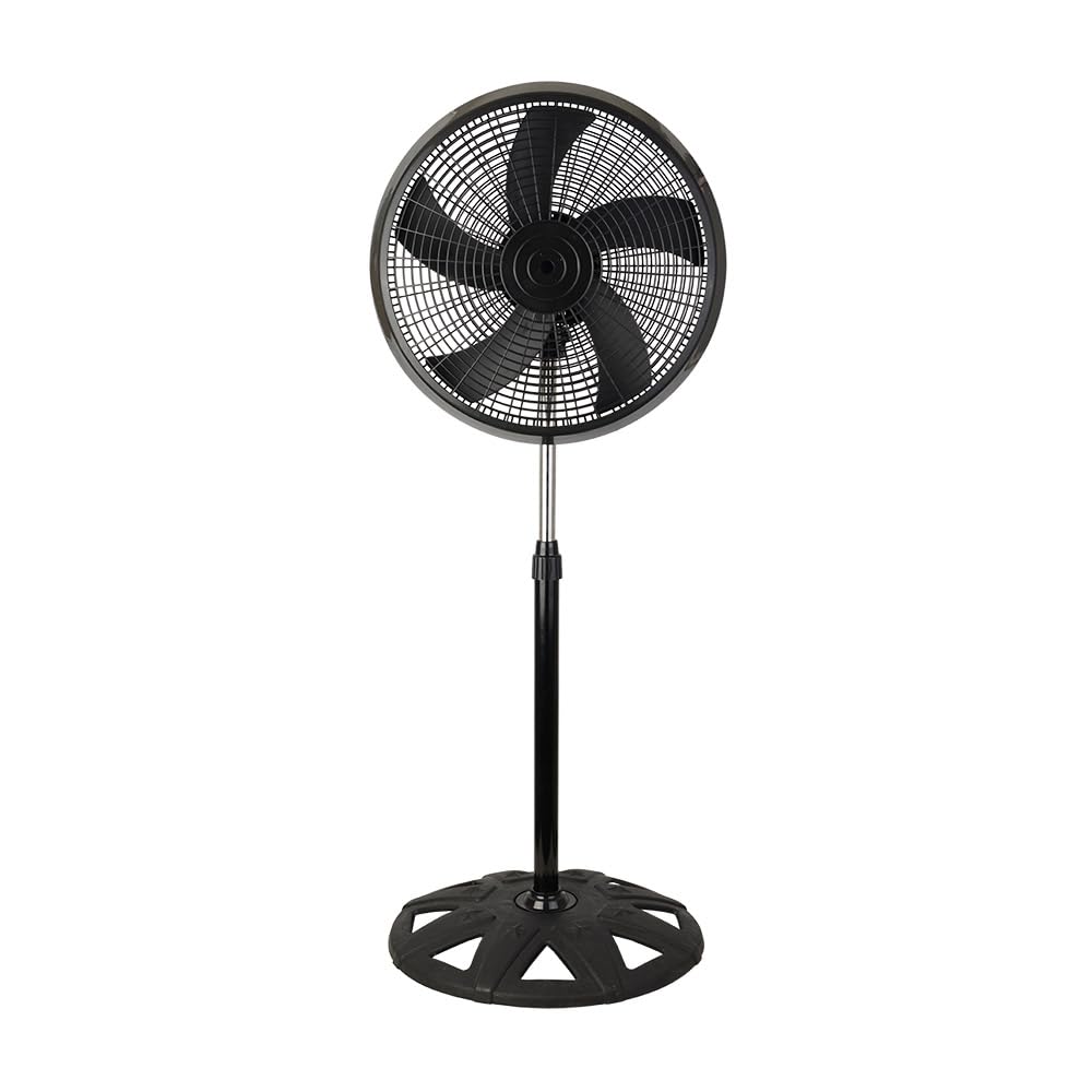 [generalüberholt] Abrila --ventilator Fan From Foot Ac Sharp Schwarze Farbe Mit Fünf Flügeln 3 Einstellbare Geschwindigkeiten 2 Positionen Umlenkung Of Luft Runder Sockel Of Hohe Stabilität Eins