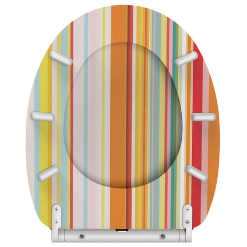 Sanilo WC Sitz mit Absenkautomatik Starstripes, Hochwertiger und Stabiler Toilettendeckel aus Holz
