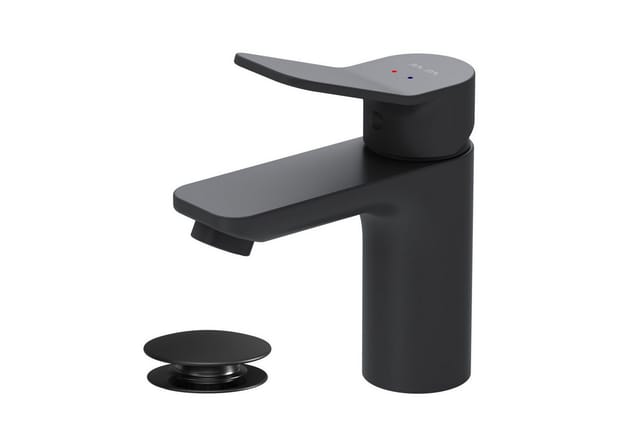 AM.PM Waschtischarmatur mit Klick-Ablauf, Waschbecken Armatur, Mischbatterie FXA82122 X-Joy Wasserhahn Bad Schwarz