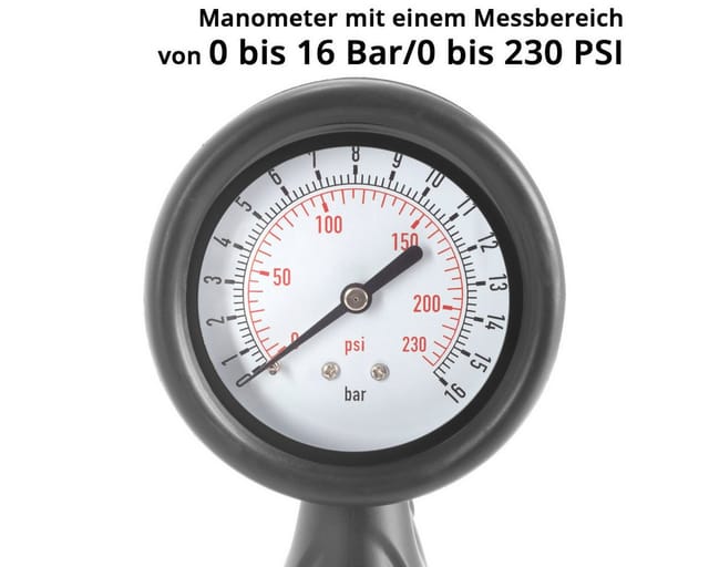 STAHLWERK Druckluft-Reifenfüllpistole DRA-162 ST, 0 bis 16 Bar / 0 bis 230 PSI