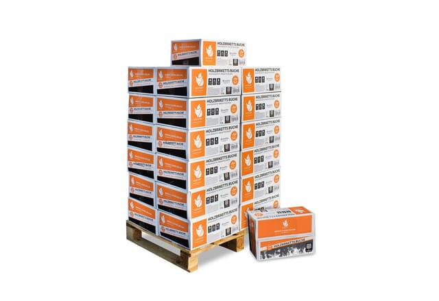 Heizfuxx Holzbriketts Nestro Hartholz m 12kg x 25 Karton 300kg Palette