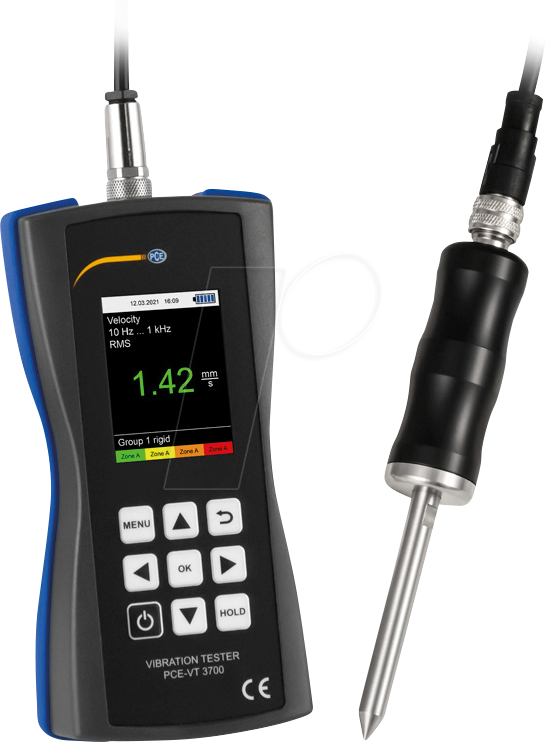 PCE Instruments Staubmessgerät mit Temperatur und Feuchtigkeitsmessung PCE Instruments Beschleunigungsaufnehmer VT 3700S