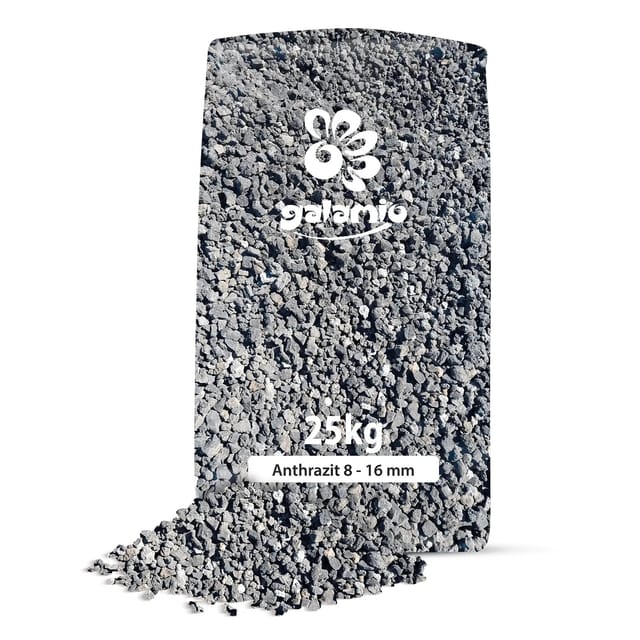 Galamio Lavamulch Anthrazit 8 - 16 Mm 25kg x 40 Sack 1000kg Palette