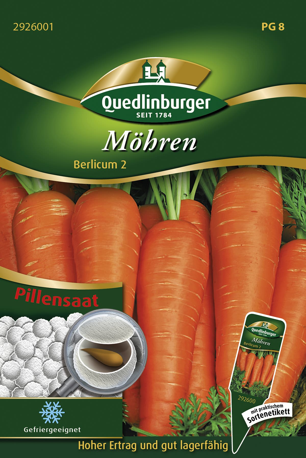 Quedlinburger Möhren Berlicum 2 Pillensaat - Gemüsesamen