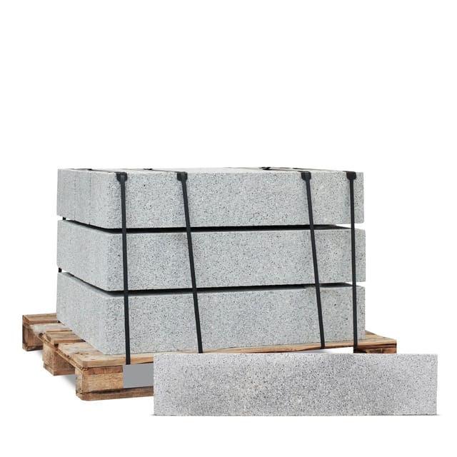 Galamio Granit Rasenkanten 100x20x6 Gesägt & Kugelgestrahlt 960kg