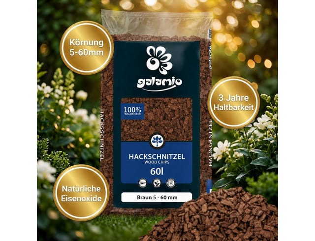 Galamio Holzhackschnitzel Braun 60l x 39 Sack 2340l Palette