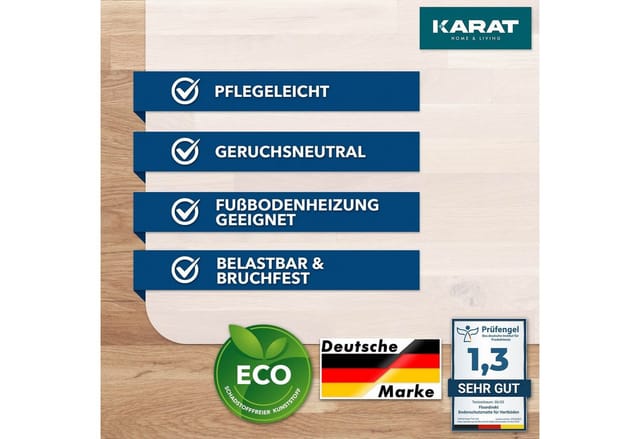 Karat Bodenschutzmatte für Hartböden aus Polypropylen - Halbtransparent 90 x 90 cm