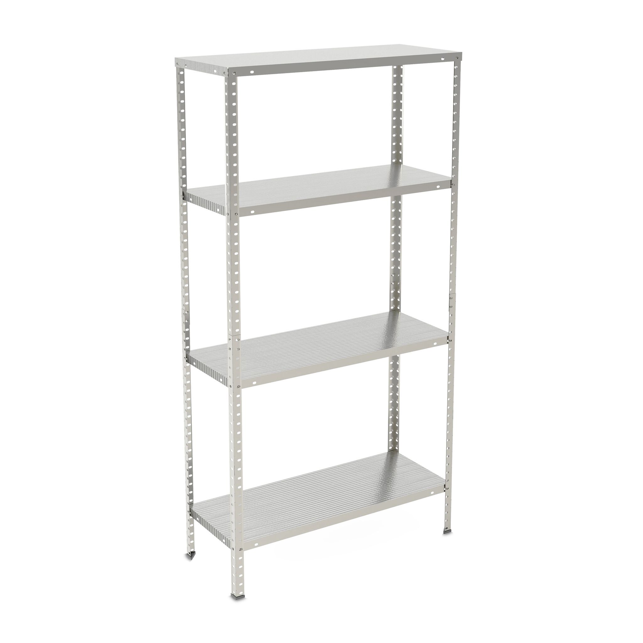 2 X Metallregal Verzinkt, 4 Böden, Bis 160 Kg, Schwerlastregal Aus Stahl, Lagerregal Für Keller, Hbt 150x75x30 Cm