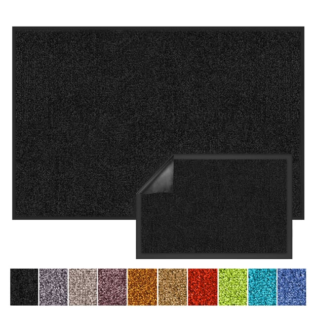 Karat Schmutzfangmatte Rhine - Sauberlaufmatte Fußmatte Türvorleger / 60 x 90 cm Schwarz