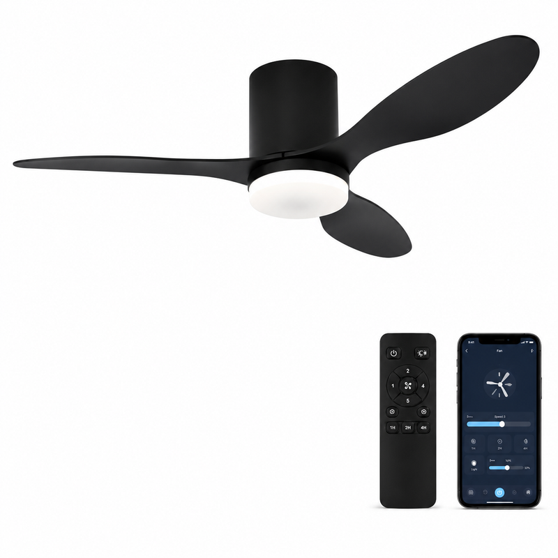 132 Cm Led-deckenventilator – Leiser Gleichstrommotor – 6 Geschwindigkeitsstufen – Dimmbare 3-farben-beleuchtung – Inklusive Fernbedienung – Sommer-/winterbetrieb
