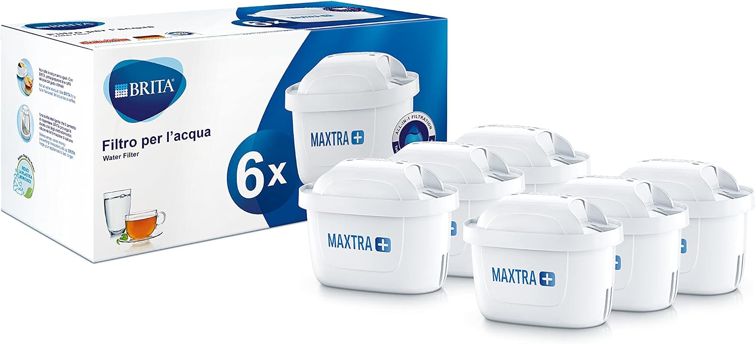 Kompatibel Mit Brita Maxtra+ Trinkwasserfilterkartuschen (für Filterkannen), 100 Liter, 6er-pack, Weiß, Reduziert Effektiv Kalk Und Chlor