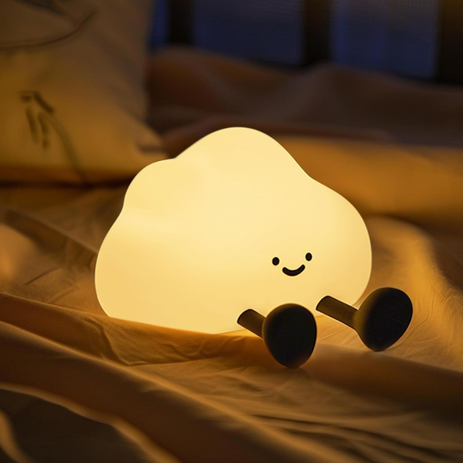 Wolkenförmiges Silikon-nachtlicht Mit Touch-funktion, Dimmbares Led-nachtlicht Mit Timer, Ideal Als Geschenk Für Kinder Oder Zur Dekoration Des Schlafzimmers (wolkenform).
