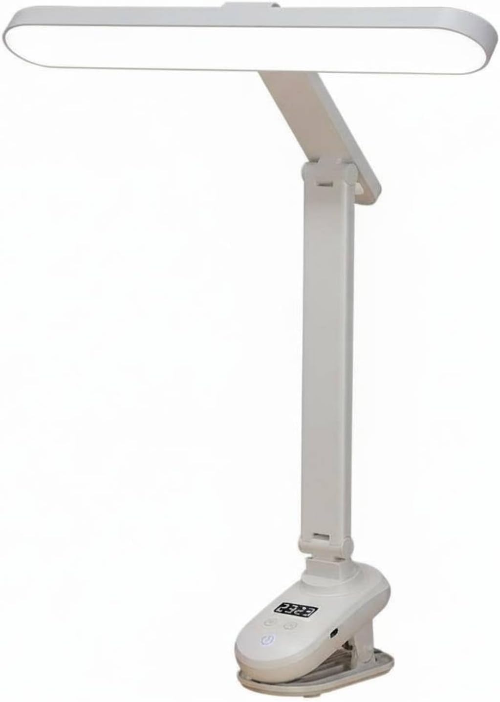 Verstellbare, Flimmerfreie Led-klemmleuchte Mit Uhr, Augenschutz, Faltbare Schreibtischlampe Mit Uhr Für Schüler, Schlafzimmer, Uhr