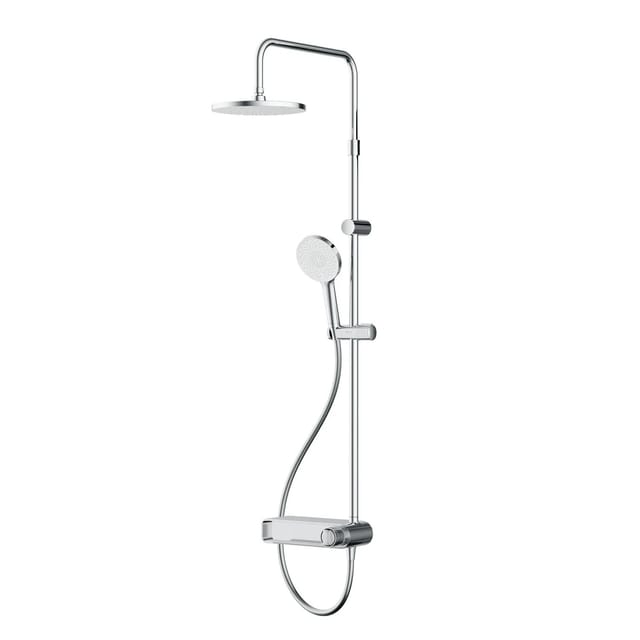 AM.PM Duschsystem X-Joy mit Regalmischer Kopfbrause Handbrause Wannenarmatur Duschset für Bad F0785A600 Chrom