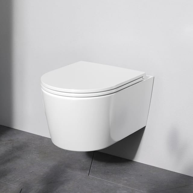 AM.PM Wand WC mit Softclosing Sitzabdeckung Func Spülrandlos Toilette Hänge WC CFA1700SC FlashClean